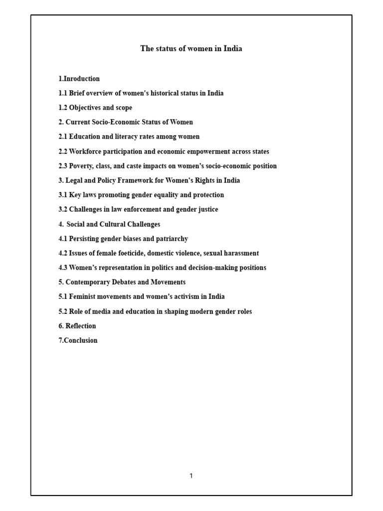 Women Status in Indian Society.jaya | PDF | Woman | Social Exclusion