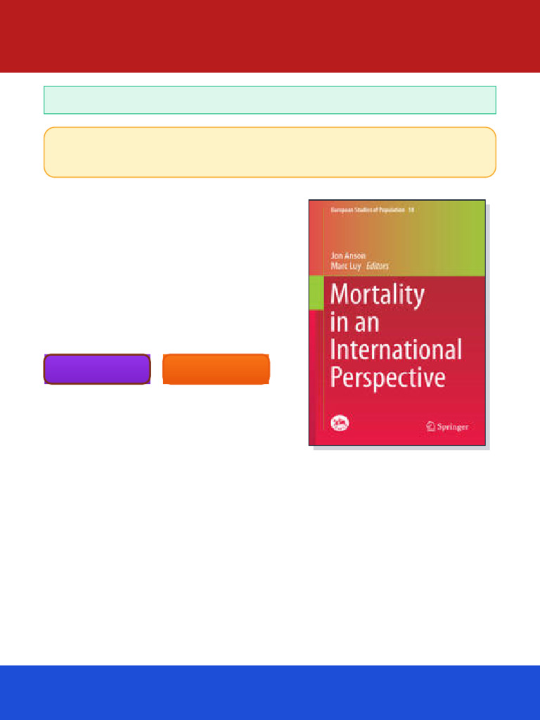 Mortality in an International Perspective 1st Edition Jon Anson ebook ...