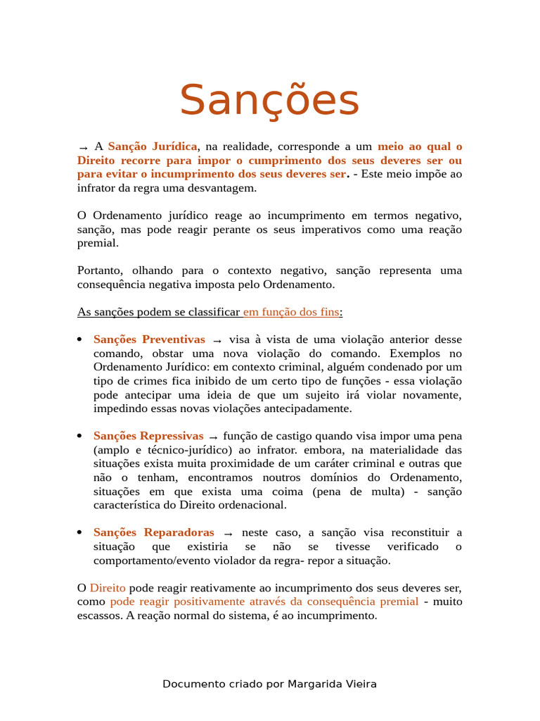 Sanções | PDF | Sanções (jurídico) | Justiça