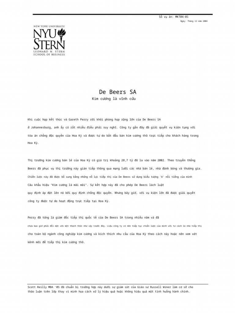 De Beers Case | PDF