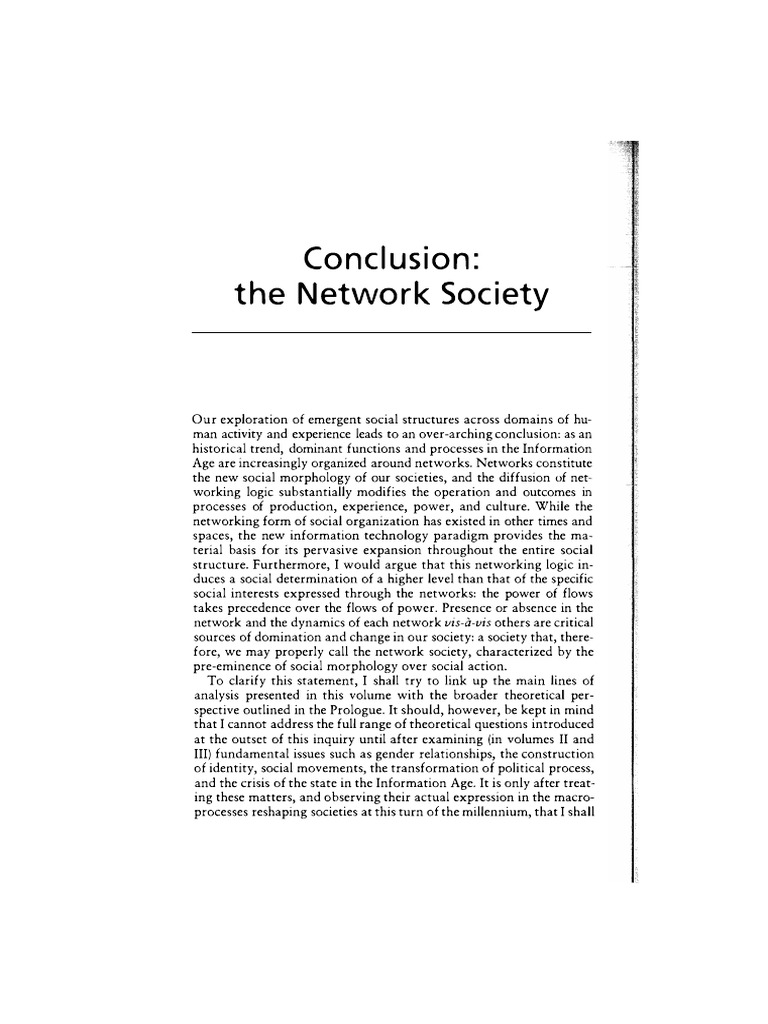 Conclusion of The Network Society | PDF