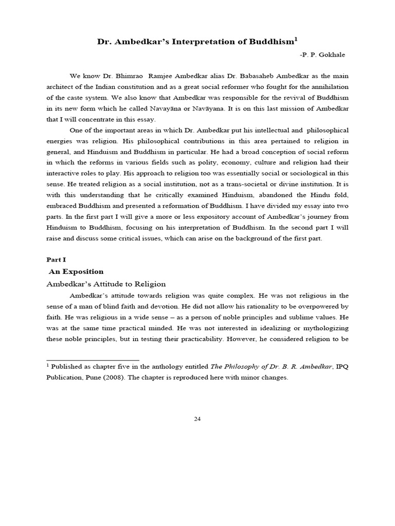 Ambedkar's Buddhism: A Social Reform Perspective | PDF | Four Noble ...