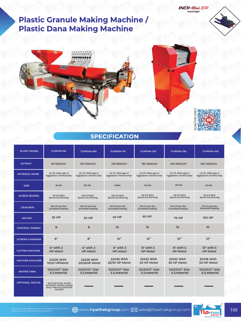 Plastic Granule Making Machines Overview | PDF