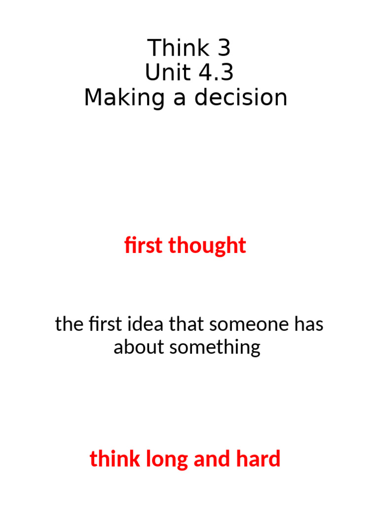 Decision-Making Vocabulary Guide | PDF
