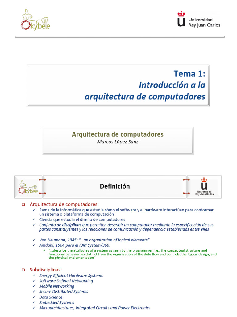 AC.Tema 1 | PDF | Unidad Central de procesamiento | Almacenamiento de ...