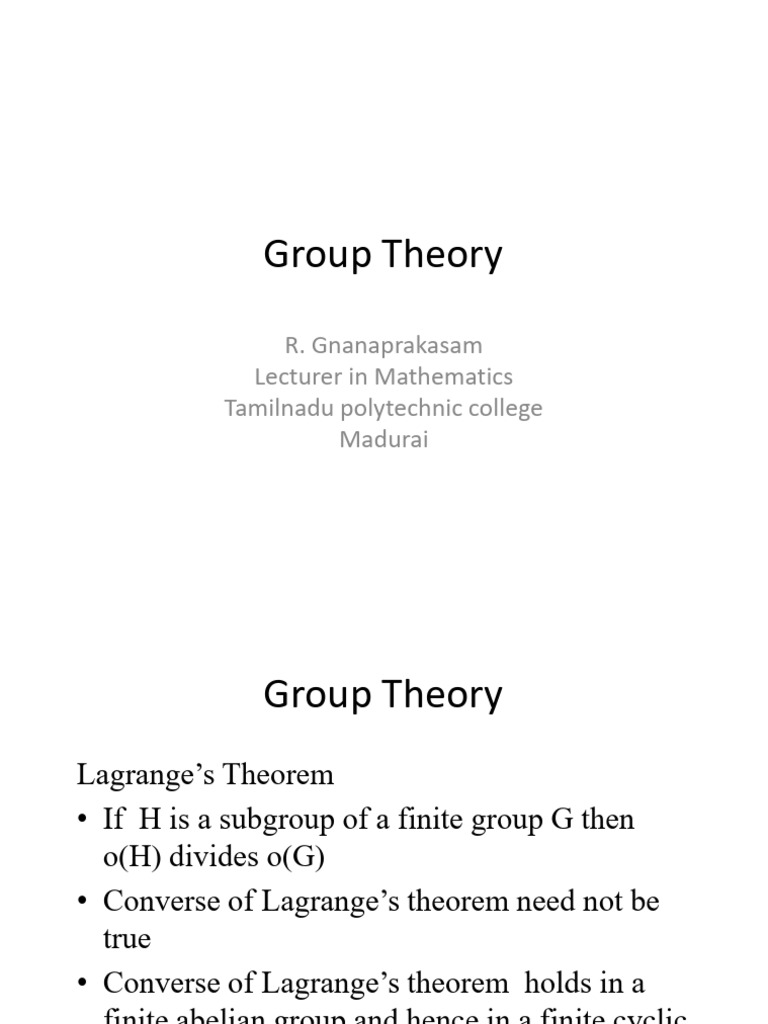 Understanding Group Theory Concepts | PDF | Group (Mathematics ...