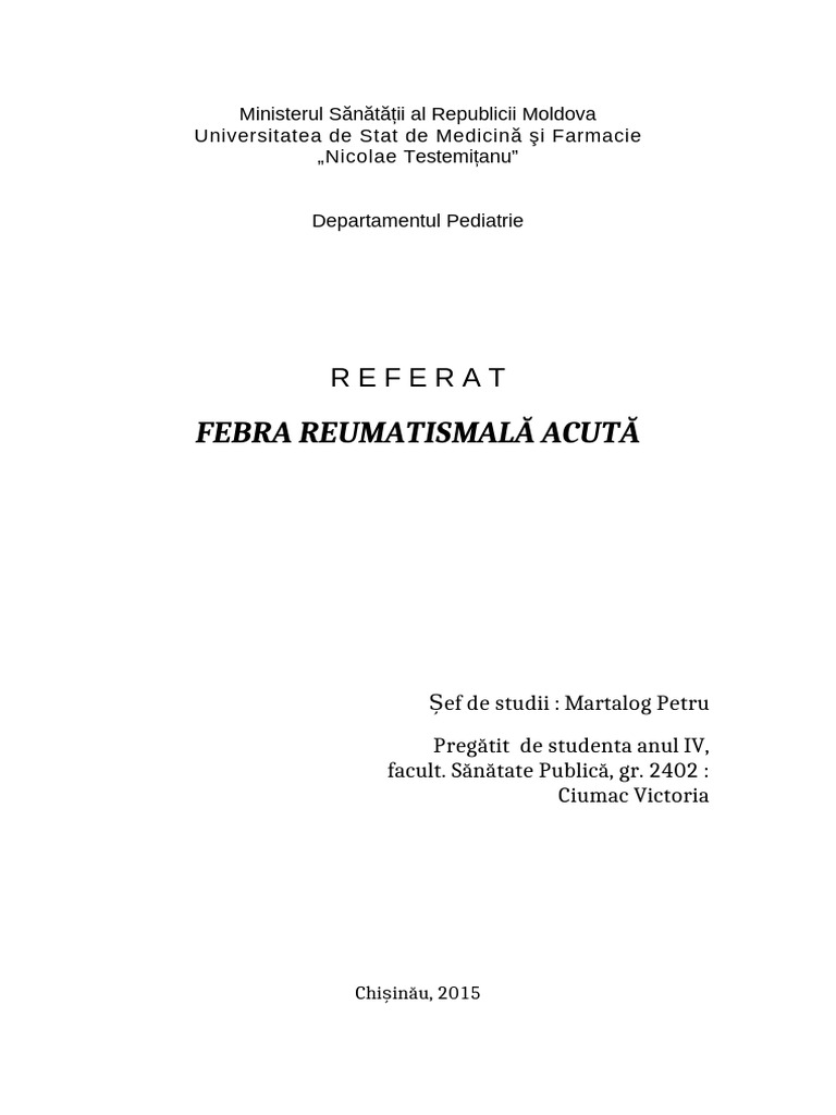 Febra Reumatismală Acută | PDF