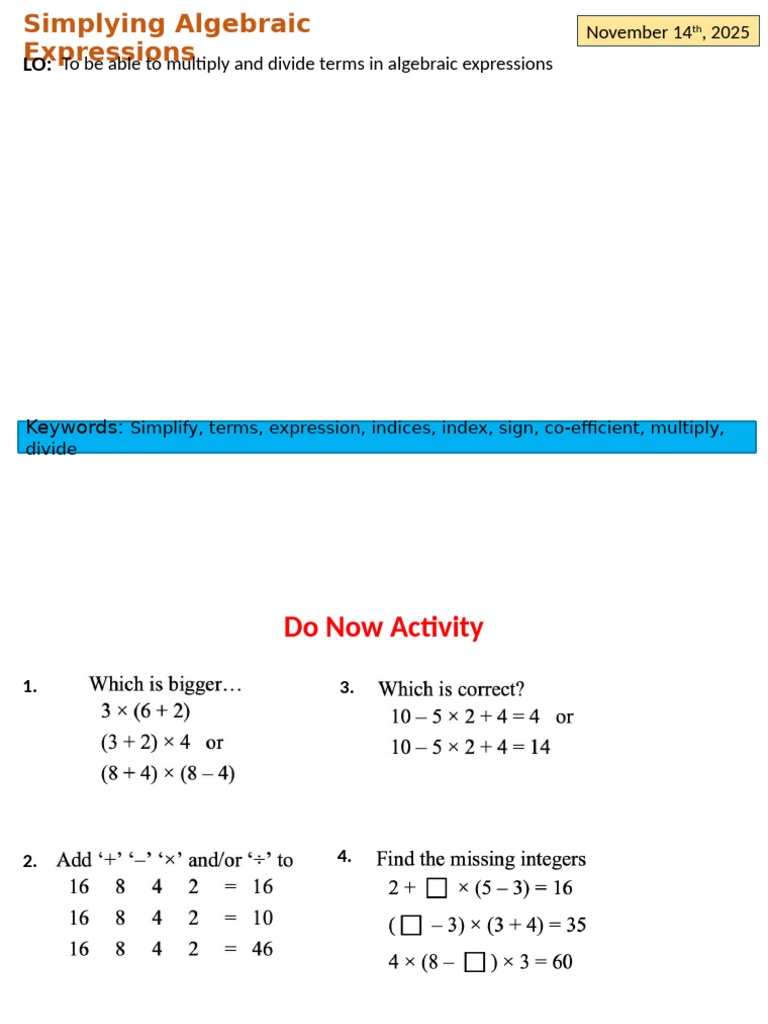 Year 7 - Algebraic Expression by Multiplication | PDF | Mathematics