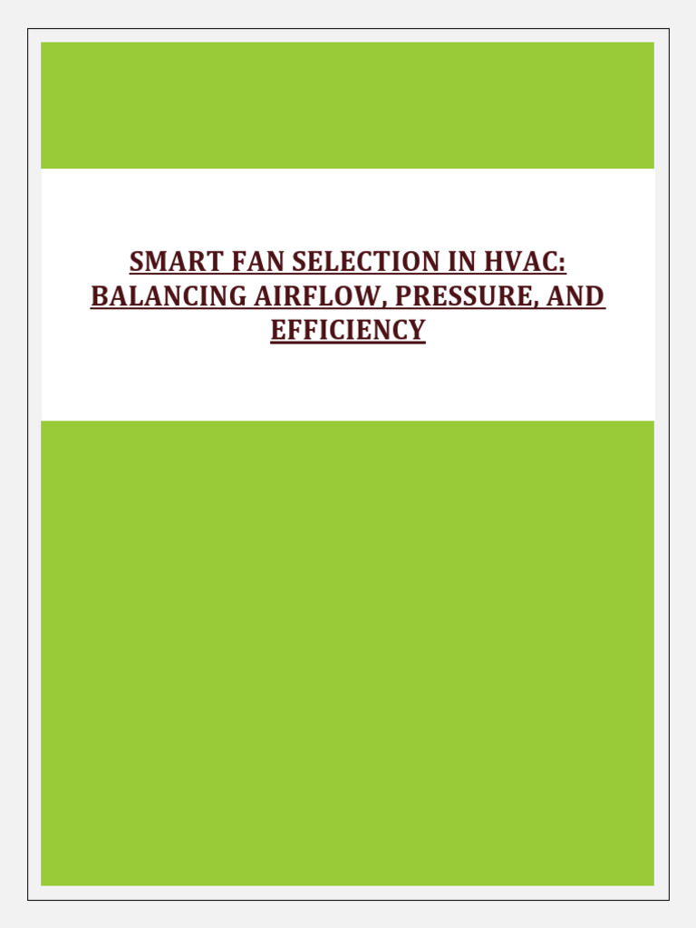 Smart Fan Selection for HVAC Efficiency | PDF | Ventilation ...