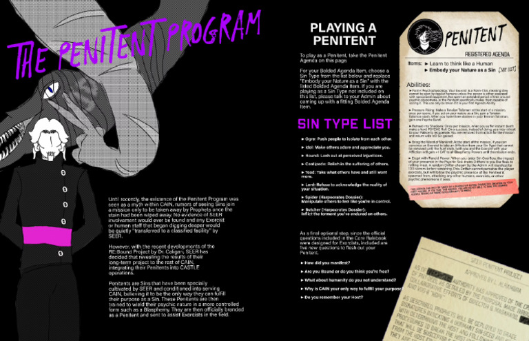 The Penitent Program Spread PDF | PDF
