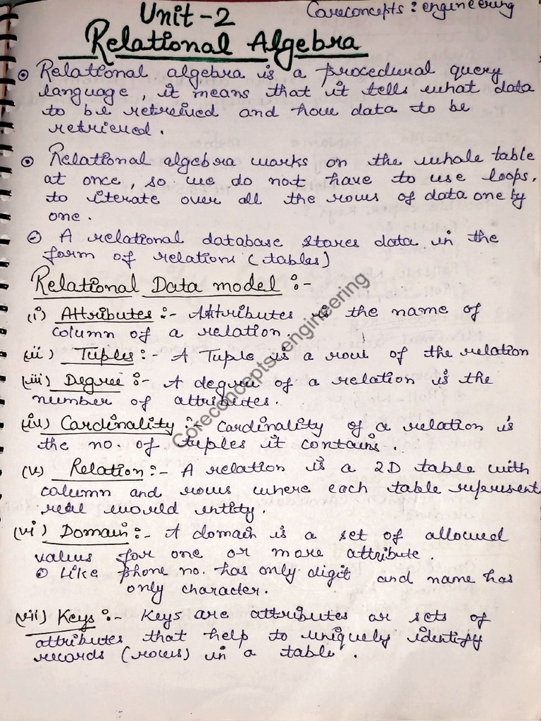 Unit-2 DBMS by Coreconcepts - Engineering | PDF