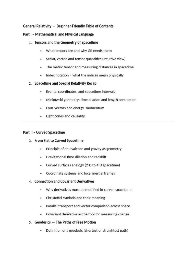 General Relativity PDF Spacetime General Relativity