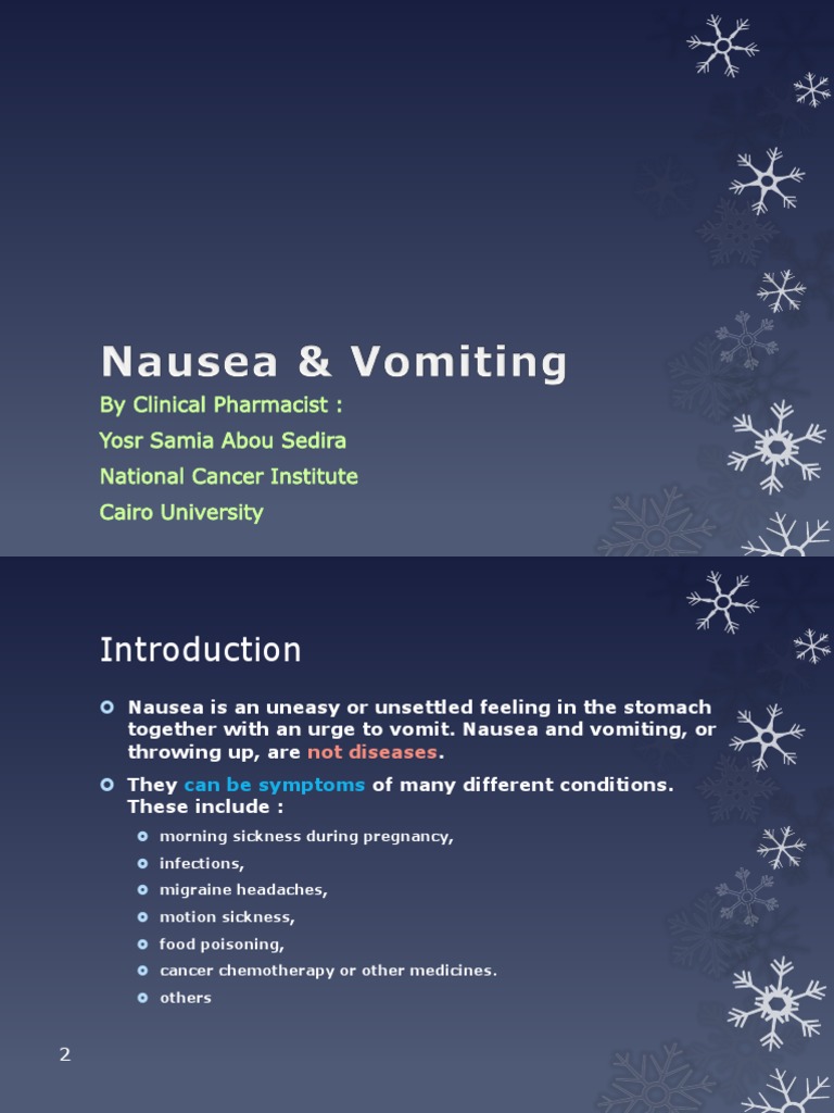Understanding Nausea and Vomiting | PDF | Nausea | Vomiting