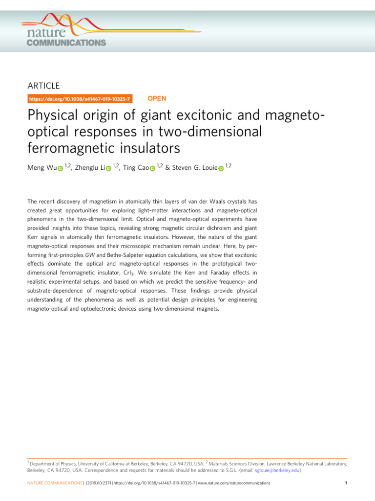 Physical Origin of Giant Excitonic and Magneto-Optical Responses in Two ...