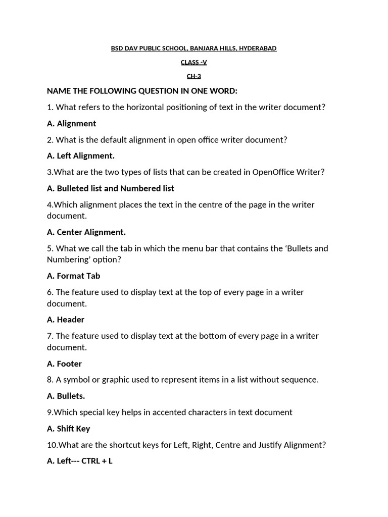 CLASS -V _ch-3 Notes | PDF