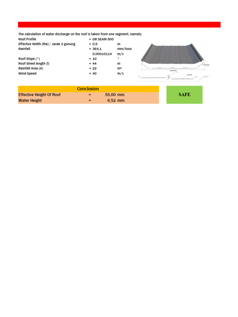 Roof Water Discharge Calculation Guide | PDF