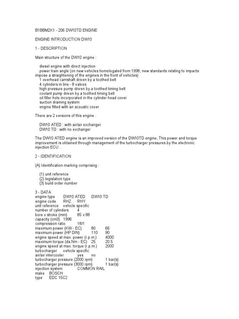 dw10 (hdi) | Piston | Diesel Engine