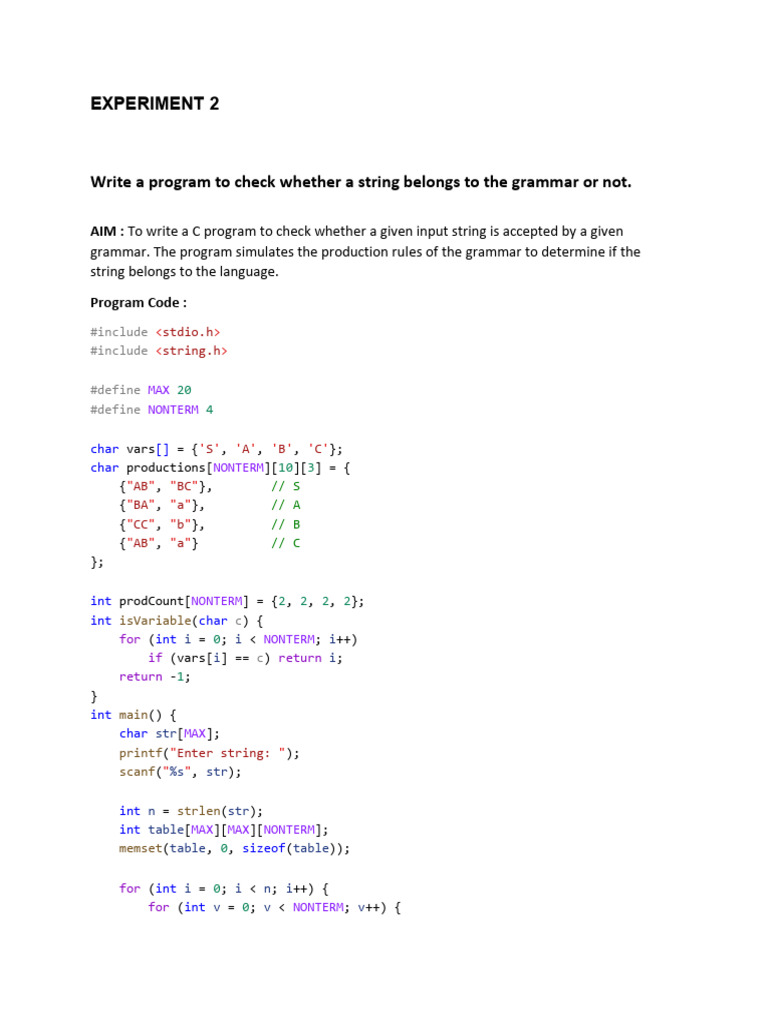 C Programs for Grammar and NFA Operations | PDF | Computing | Computer ...