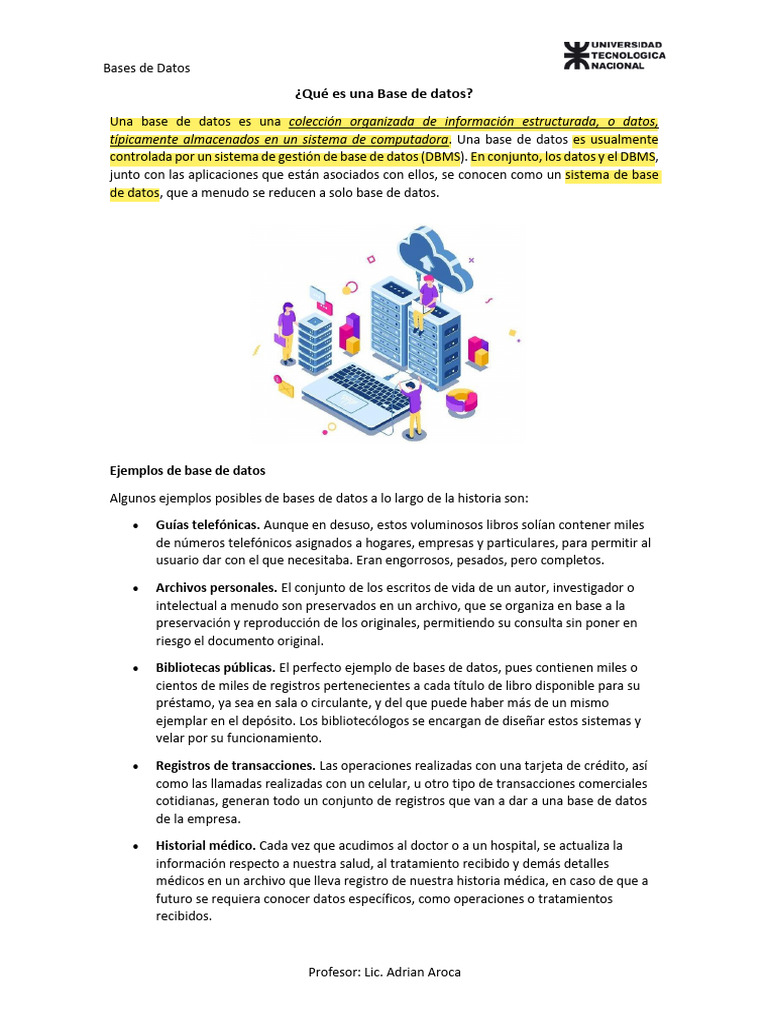 Introducción a las Bases de Datos | PDF | SQL | Bases de datos