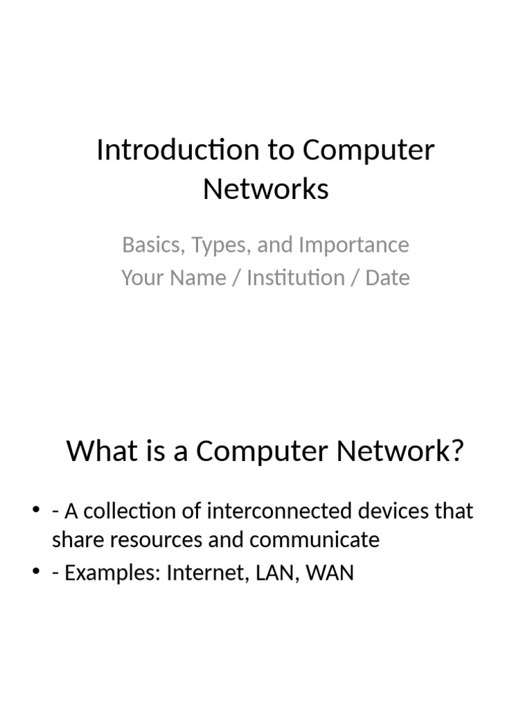 Overview of Computer Networks Basics | PDF