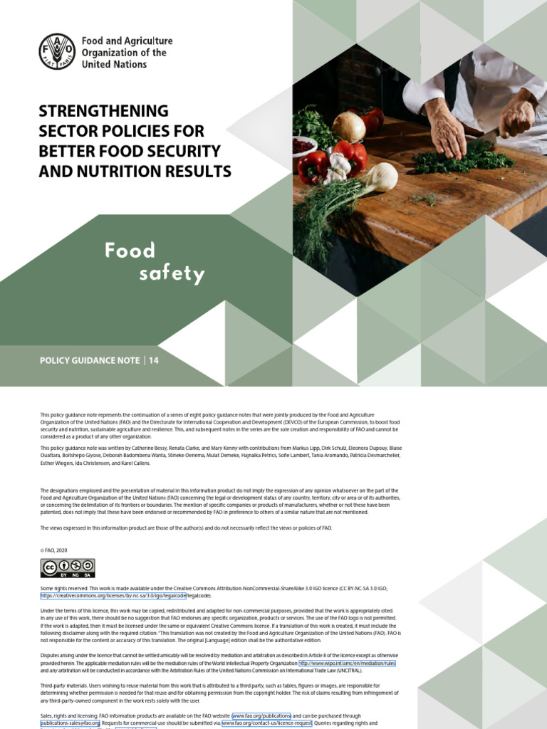 Food Safety Policies for Nutrition Security | PDF | Food Security ...