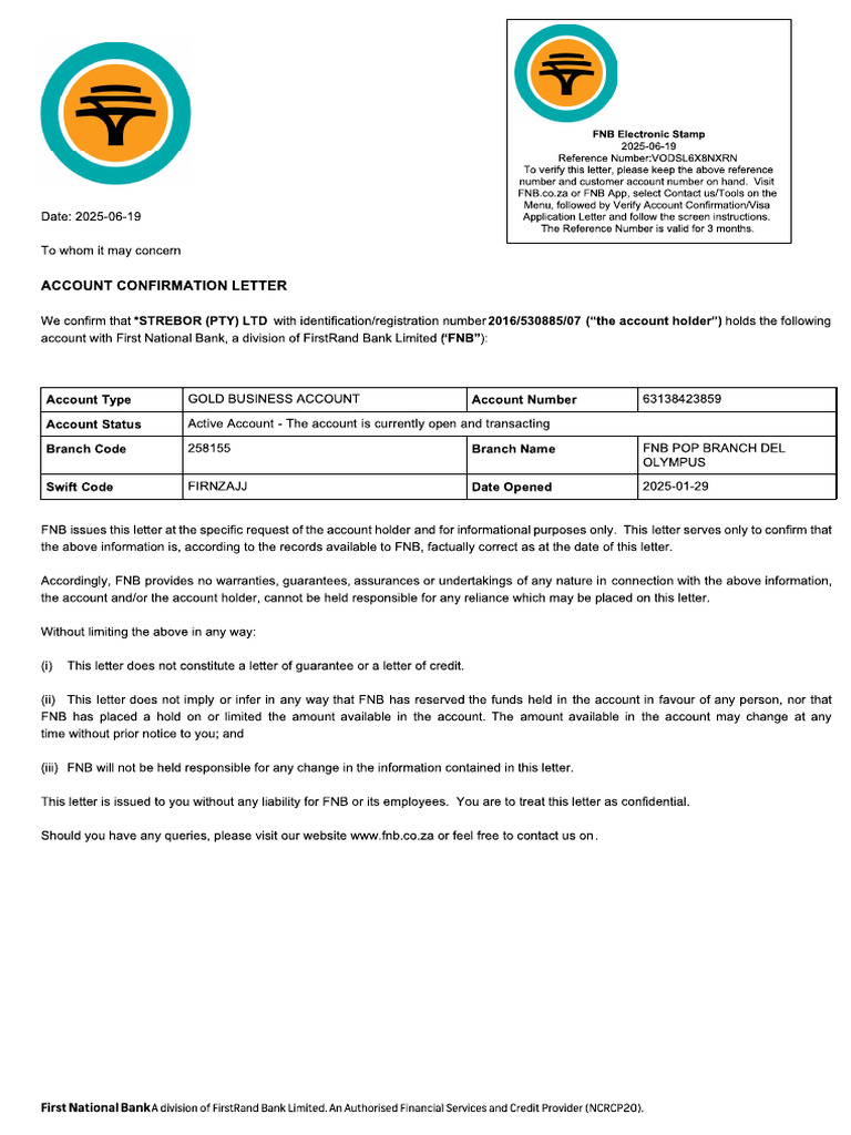 Bank Confirm Pty | PDF