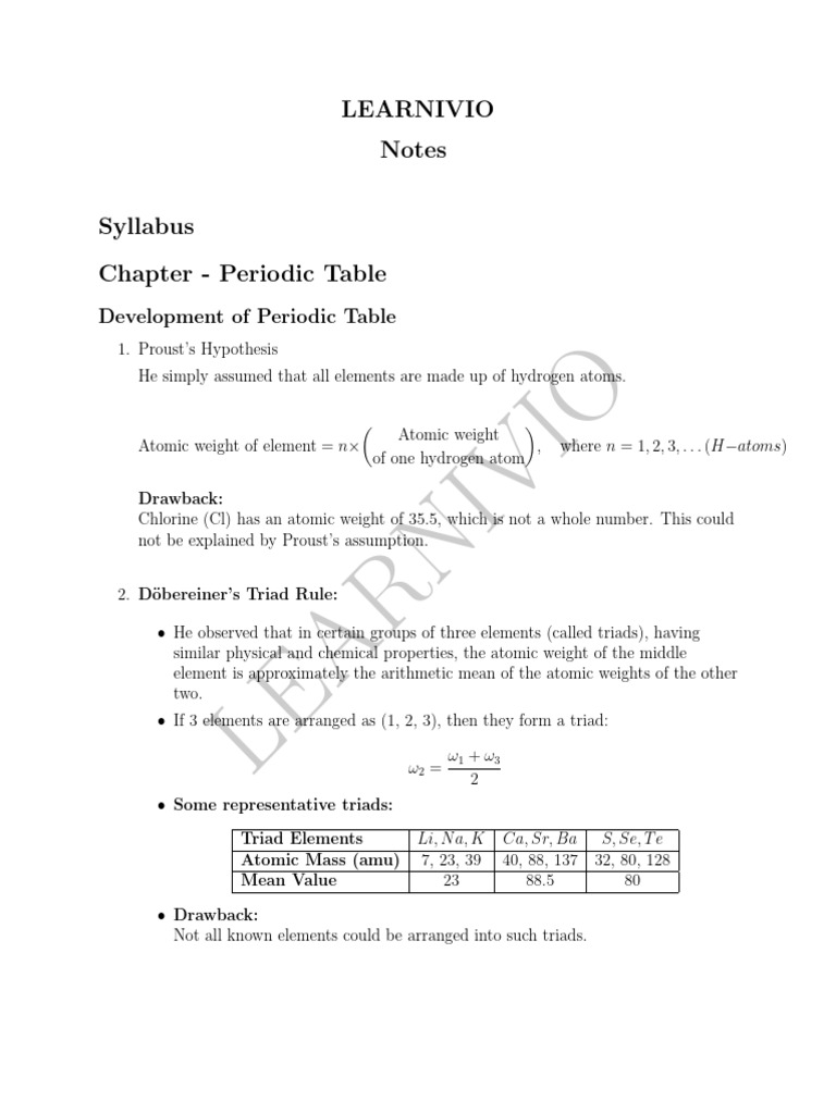 History of the Periodic Table Explained | PDF | Chemical Elements ...