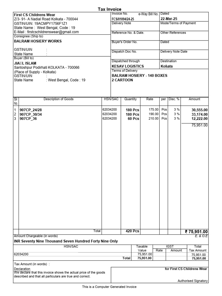Fcs1094 Jm Jain (1) | PDF | Invoice | Taxation