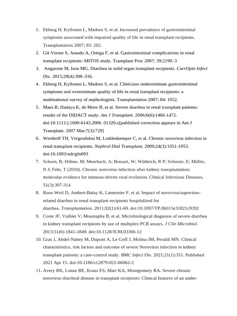 7 References Copy | PDF | Organ Transplantation | Kidney Transplantation