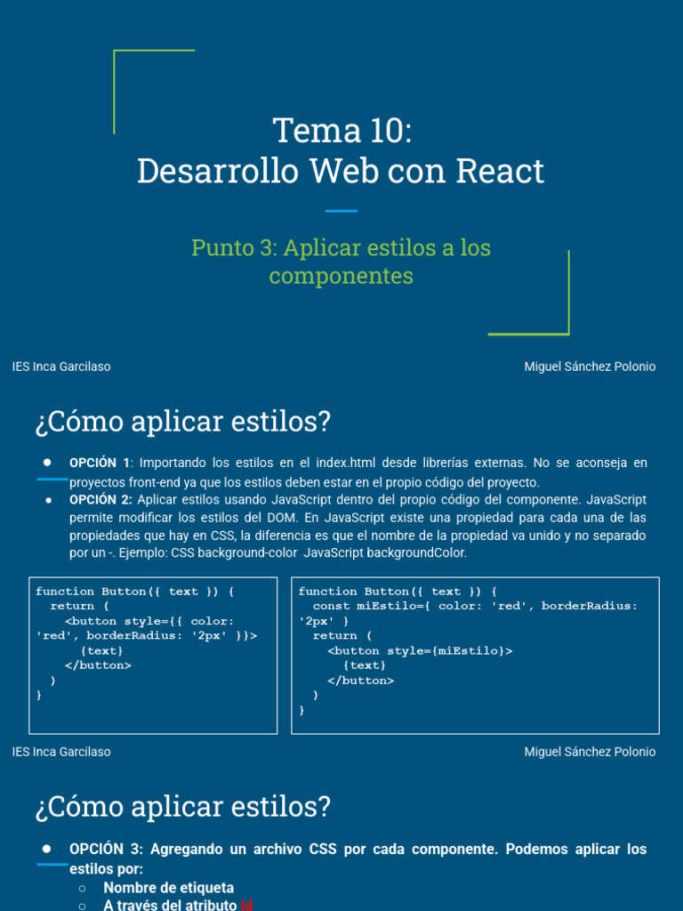Tema 10 React-Punto 3 | PDF | Script Java | HTML