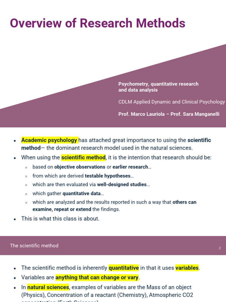 Overview of Quantitative Research Methods | PDF | Experiment | Hypothesis
