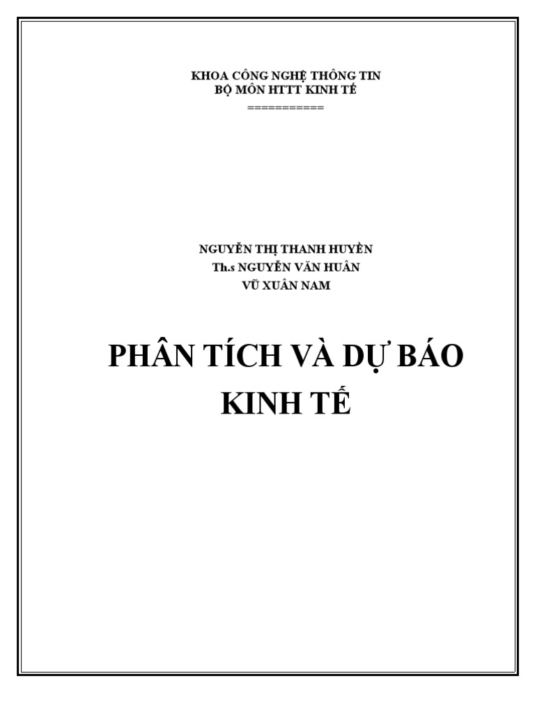 Bai Giang Phan Tich DL Va Du Bao KT. | PDF