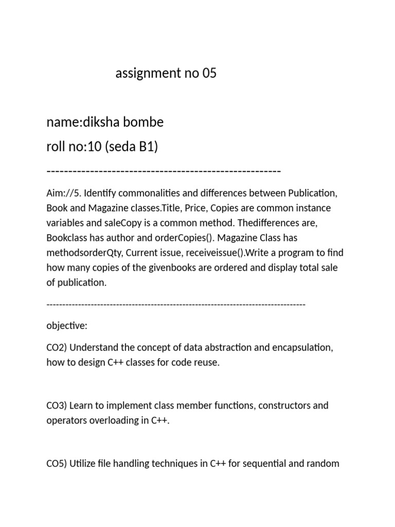 C++ Inheritance: Publications Overview | PDF | Class (Computer ...