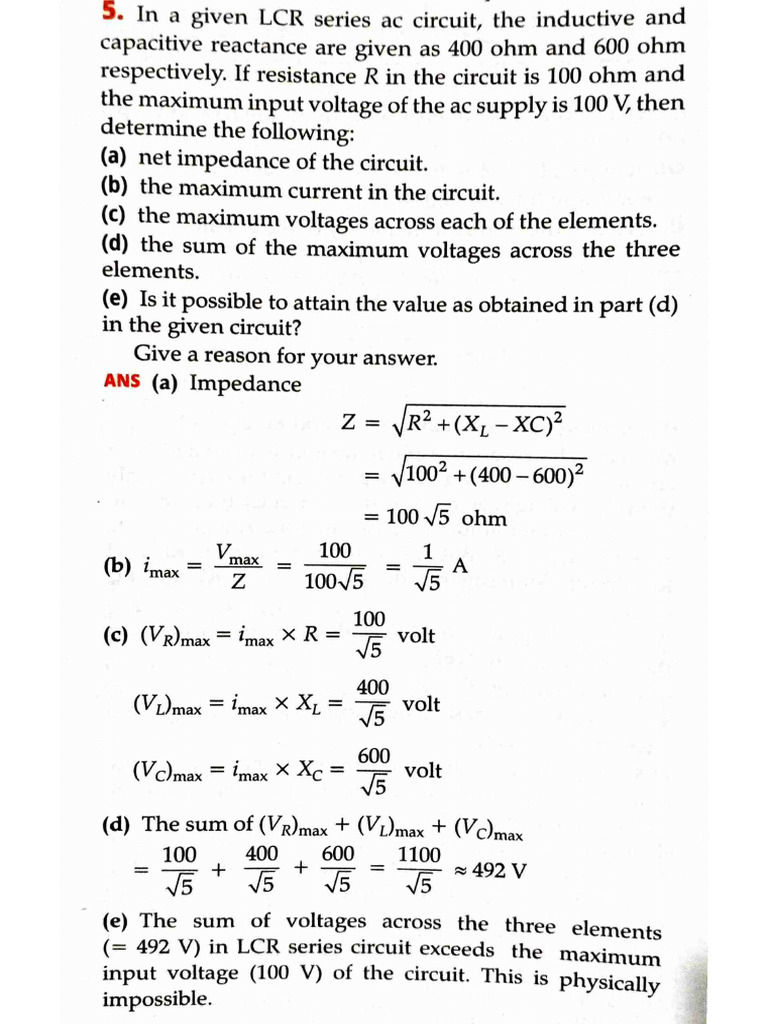 Alternating Current PYQ | PDF