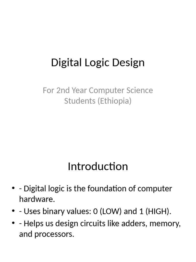 Digital Logic Design Presentation | PDF