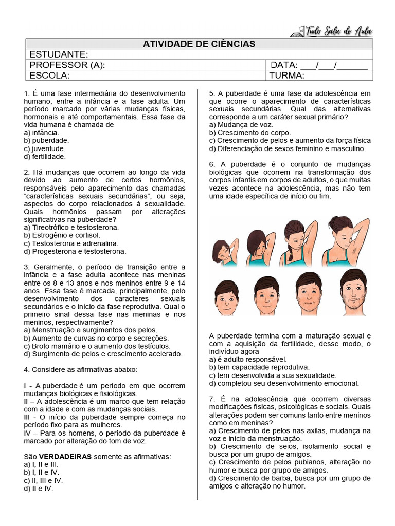 Puberdade: Mudanças e Características | PDF | Puberdade | Adolescência