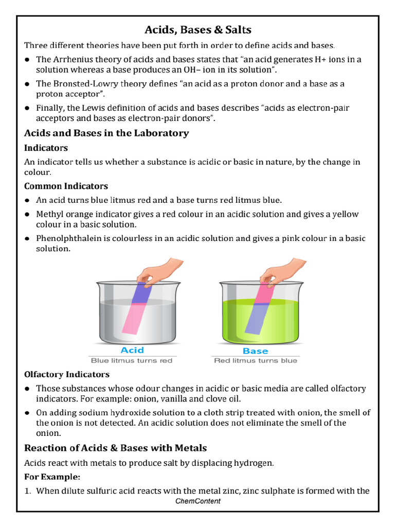 Chapter - 2 Acids Bases and Salts | PDF