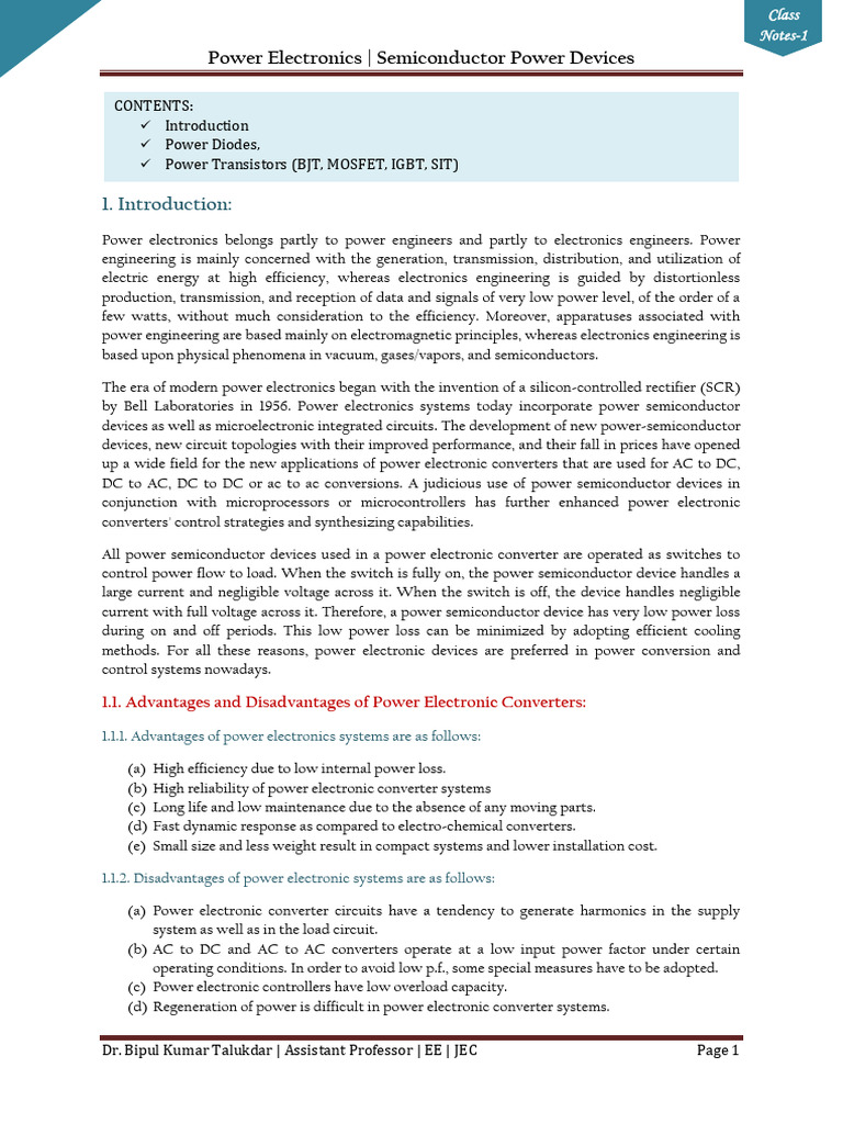Power Electronics: Semiconductor Devices Overview | PDF | Field Effect ...