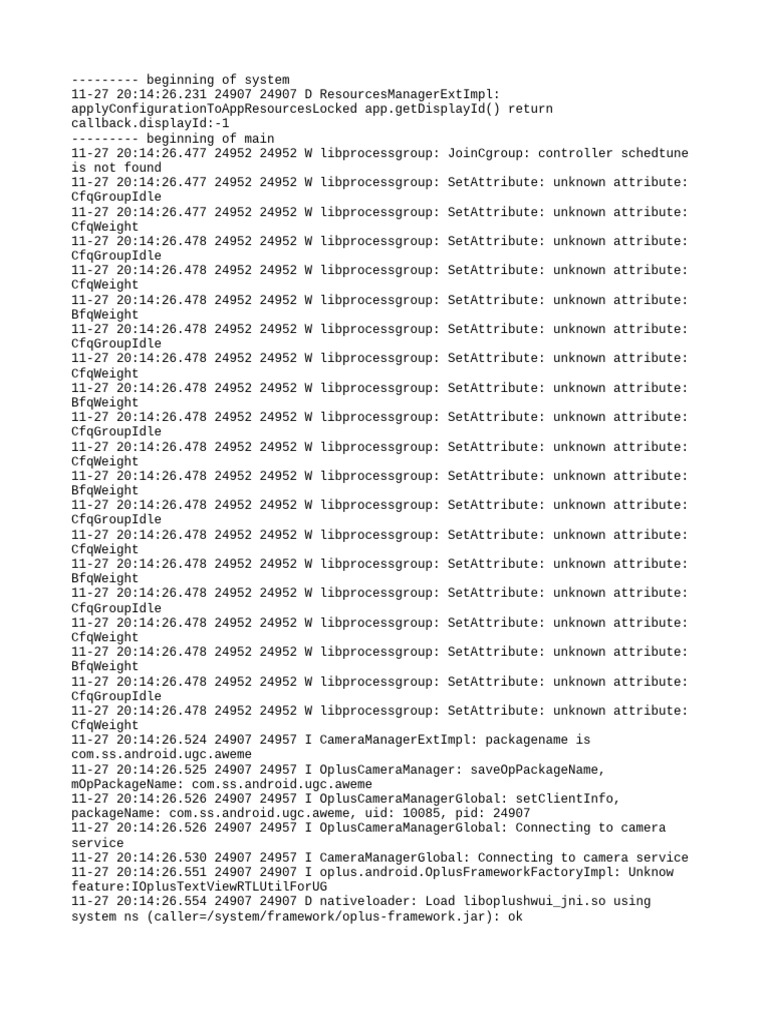 Oplus Camera Manager Log Analysis | PDF | Software | Computing