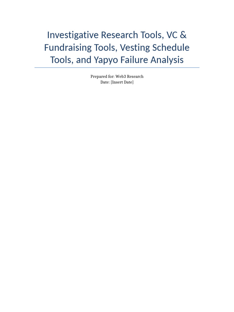 Web3 Tools and Yapyo Analysis | PDF