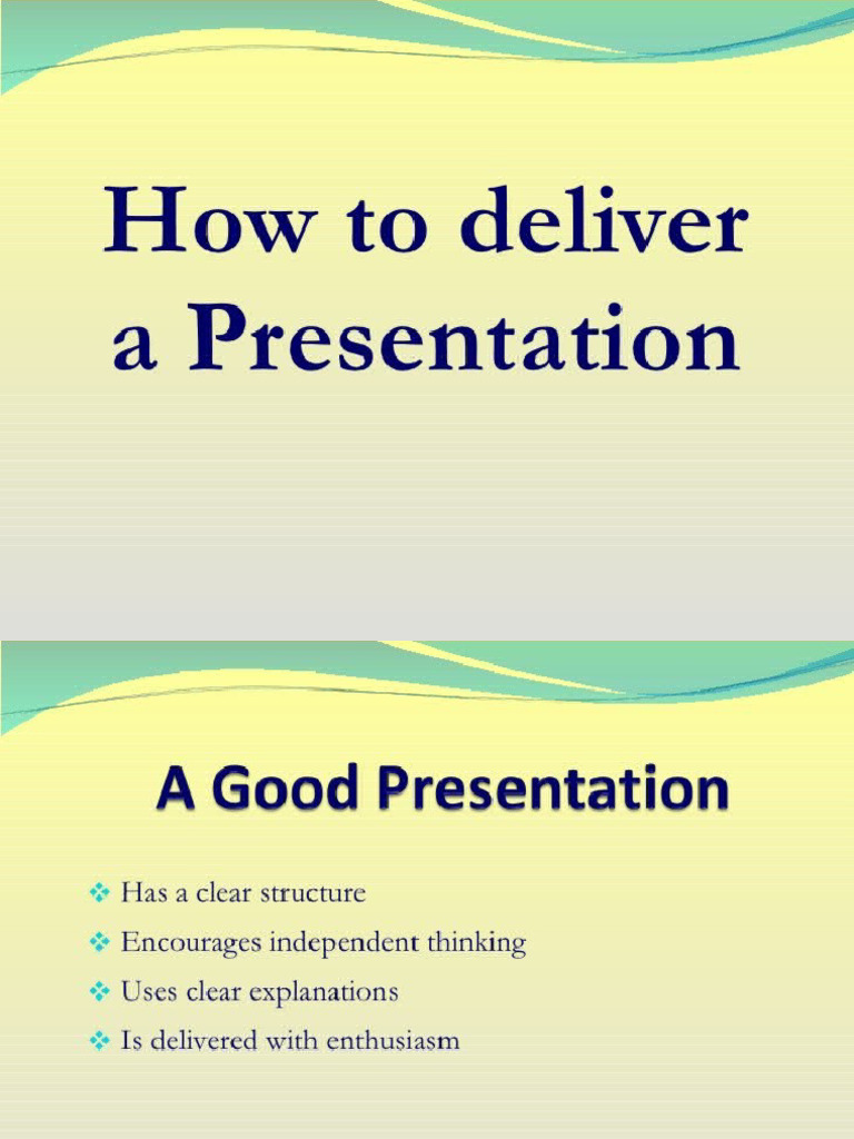 How to deliver a Presentation to students | PDF