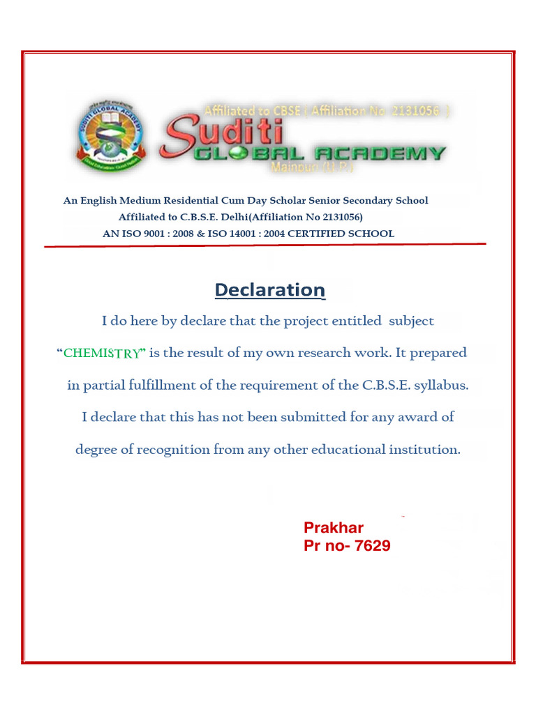Declaration Nitin 1 | PDF