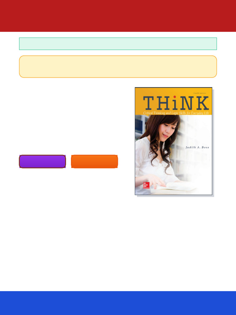 THiNK Critical Thinking And Logic Skills For Everyday Life 4th Edition ...