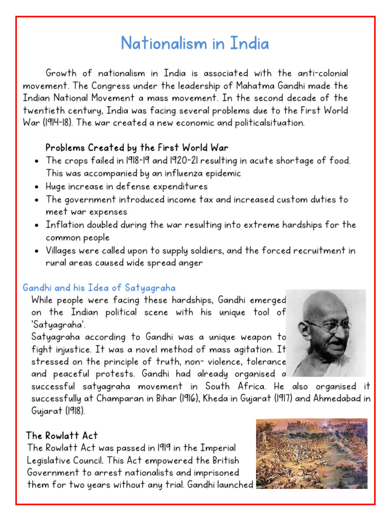Nationalism and Gandhi's Movements in India | PDF | Mahatma Gandhi ...