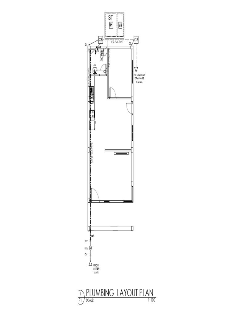 Plumbing Layout Plan with Pipe Sizes | PDF