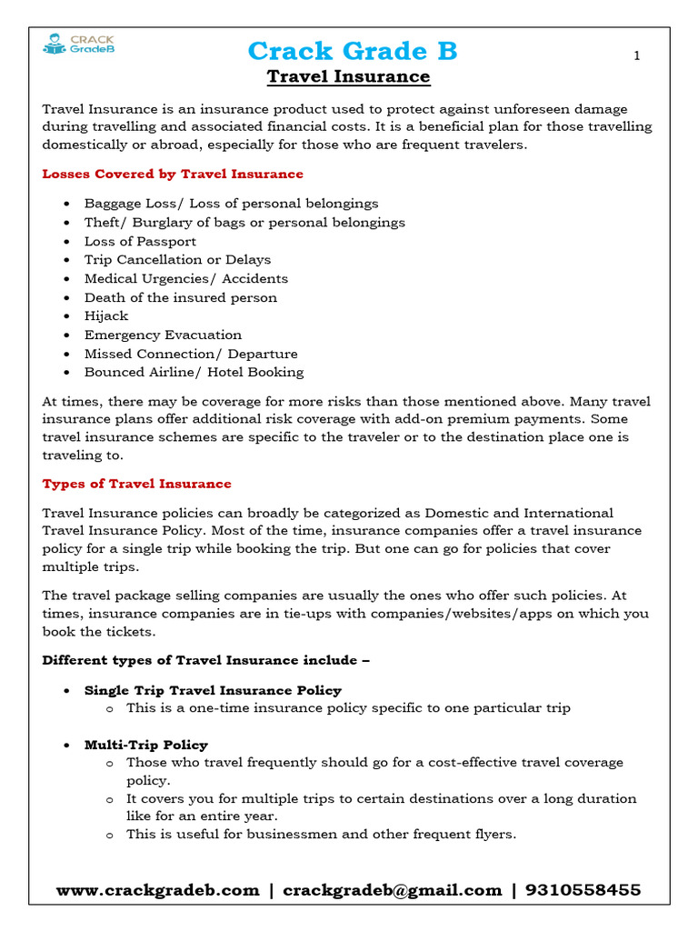 Comprehensive Guide to Travel Insurance | PDF | Insurance | Sustainability
