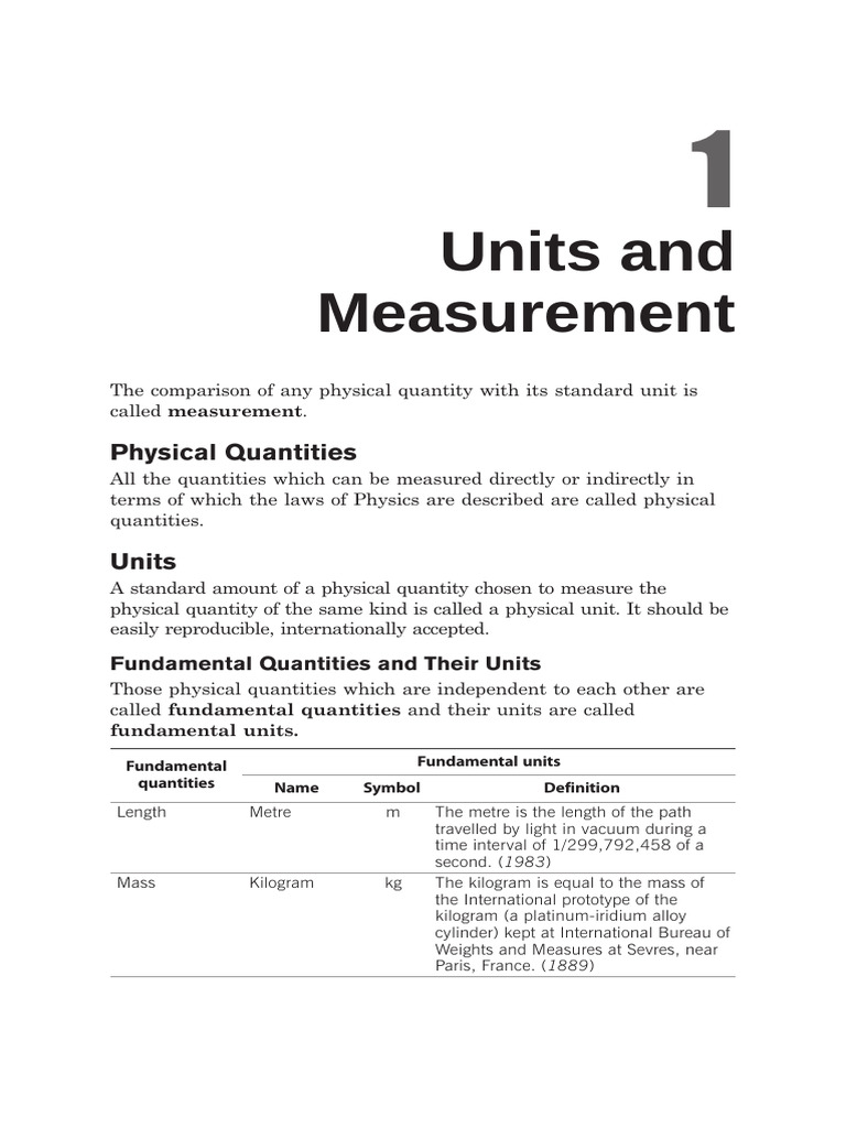 Units and Measurement in Physics | PDF | Acceleration | Velocity