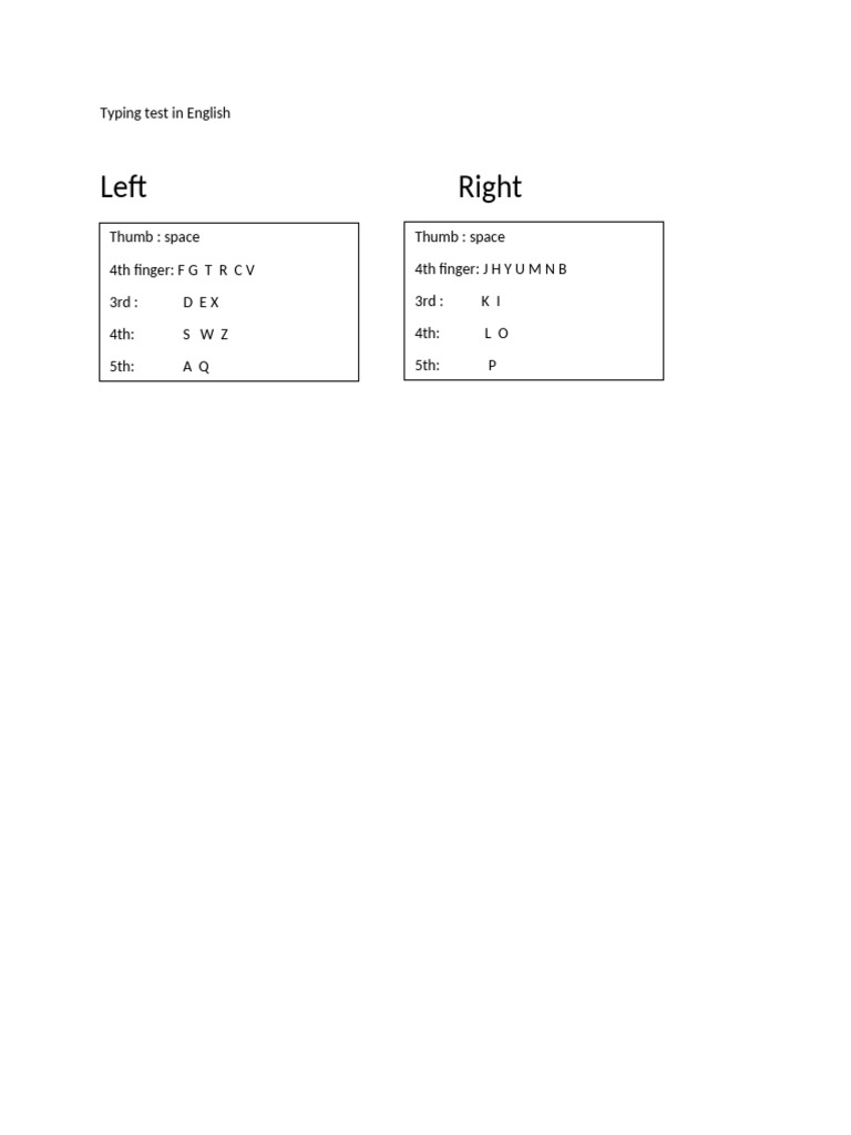 English Typing Test Layout Guide | PDF