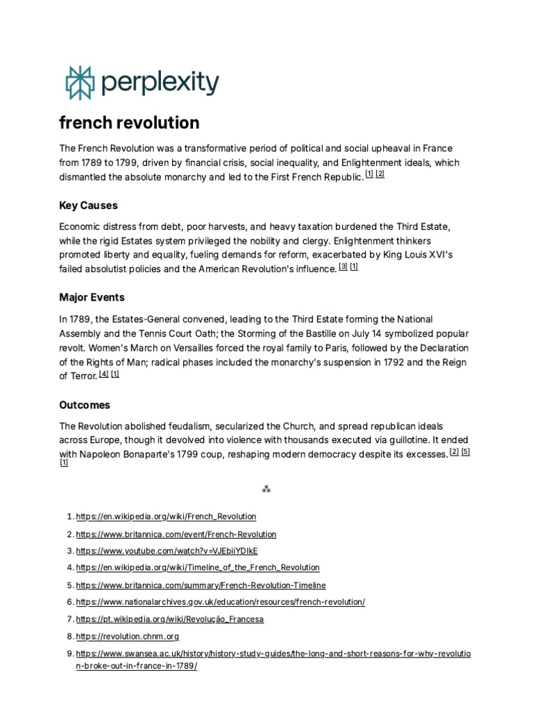 Key Events of the French Revolution | PDF