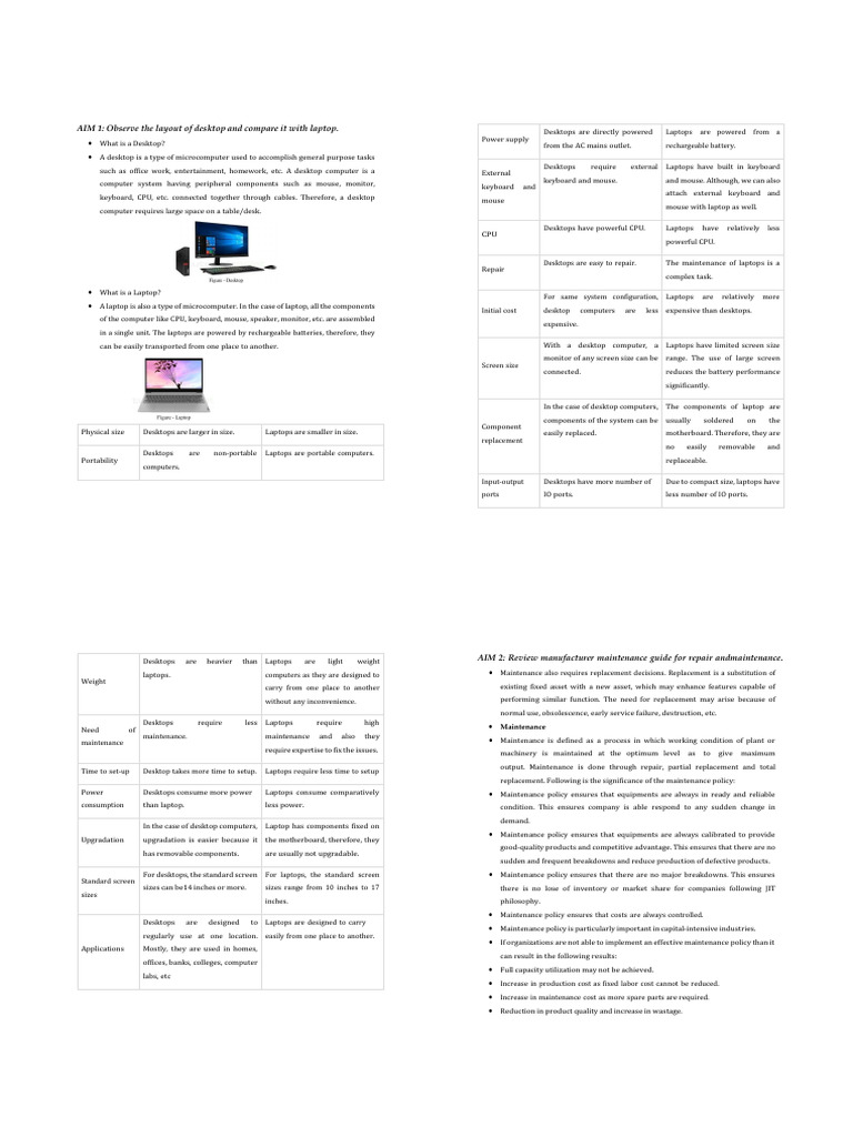 Desktop vs Laptop: Key Differences Explained | PDF | Desktop Computer ...
